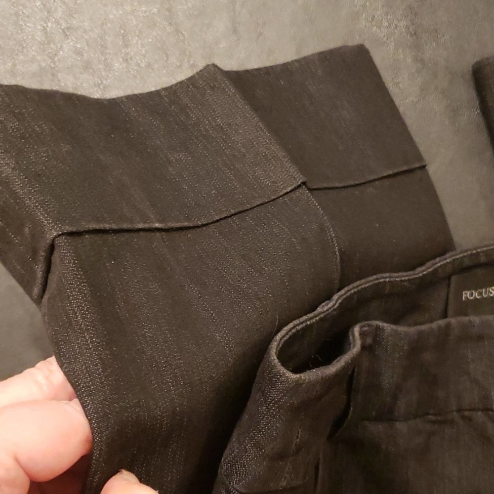 Focus 2000 Black Denim Cuffed Sz 8 Slacks - Picture 5 of 8